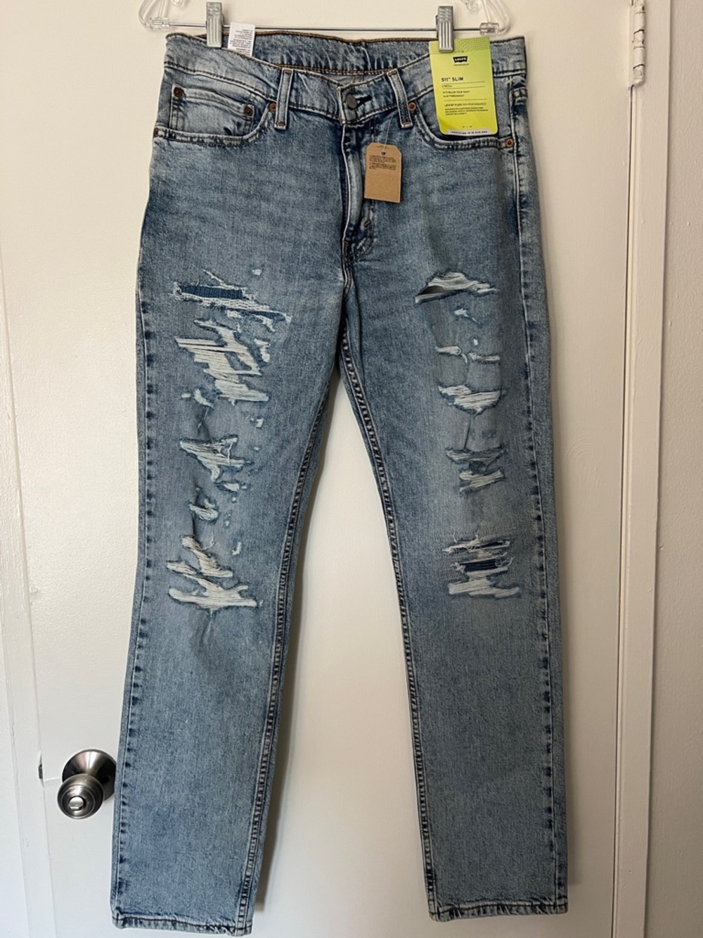Levi’s Men's Distressed Light Blue Ripped Jeans